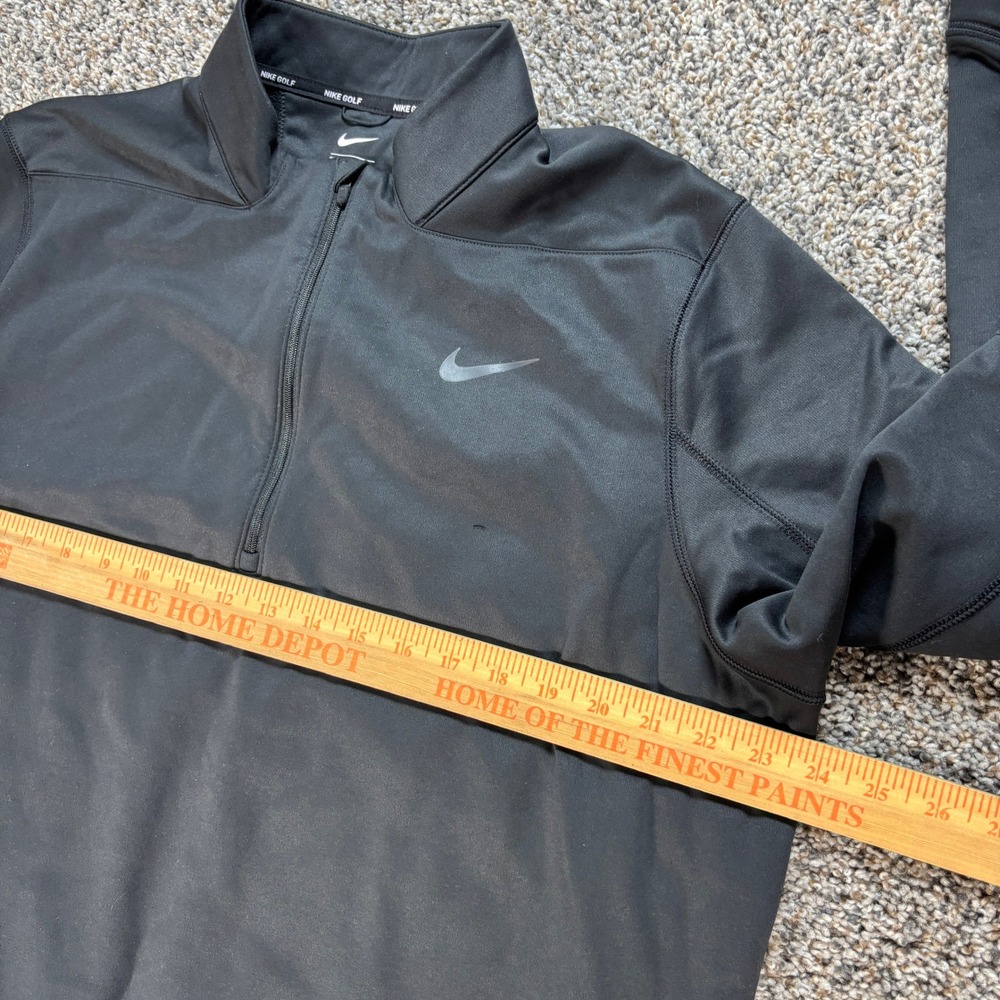 Nike Golf Men's XL Black Quarter Zip Pullover Swoosh Mock Neck Performance Top - Picture 6 of 7
